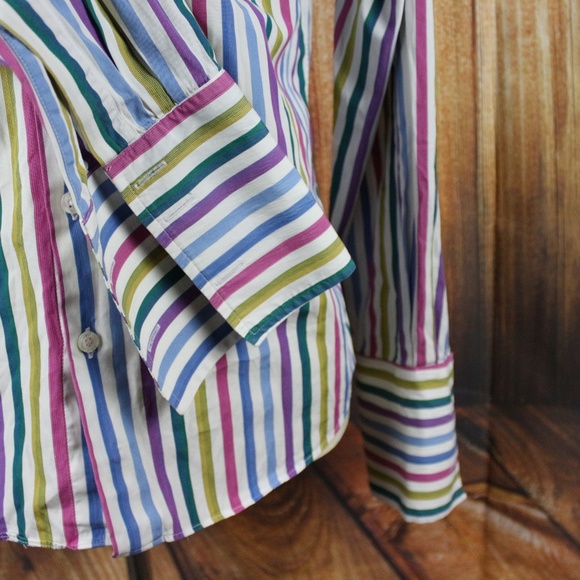 Thomas Pink Dress Shirt 15.5 Colorful French Cuffs - Picture 4 of 7